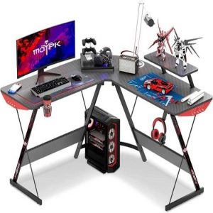 tasouq online shop uae L Shaped Gaming Desk Black COlor   dubai abudhabi ajman sharjah ecommerce fujairah rak uaq website shopping deals for sale price