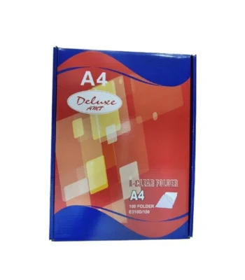 tasouq online shop uae Deluxe Clear L Folder A4 100pcs box E310D.webp Desk & Office Requisites Files & Folders dubai abudhabi ajman sharjah ecommerce fujairah rak uaq website shopping deals for sale price