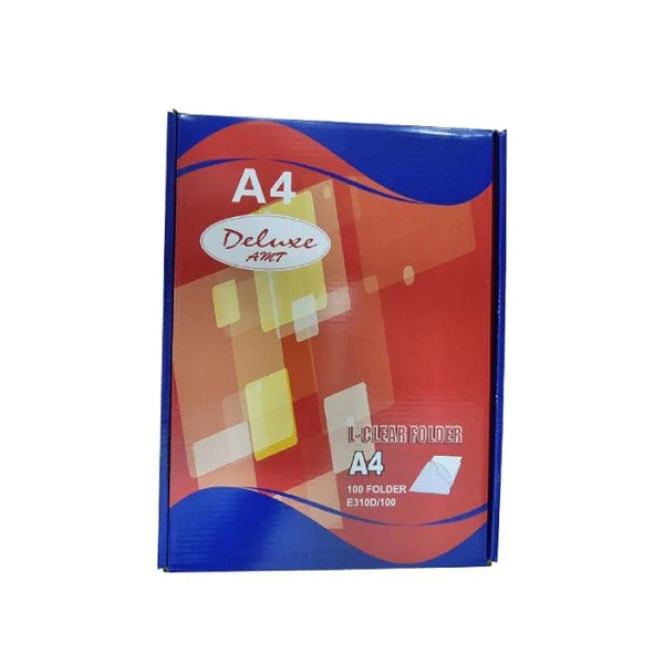 Deluxe-Clear-L-Folder-A4-100pcs-box-E310D.webp tasouq online shop uae Deluxe Clear L Folder A4 100pcs box E310D.webp Desk & Office Requisites Files & Folders dubai abudhabi ajman sharjah ecommerce fujairah rak uaq website shopping deals for sale price